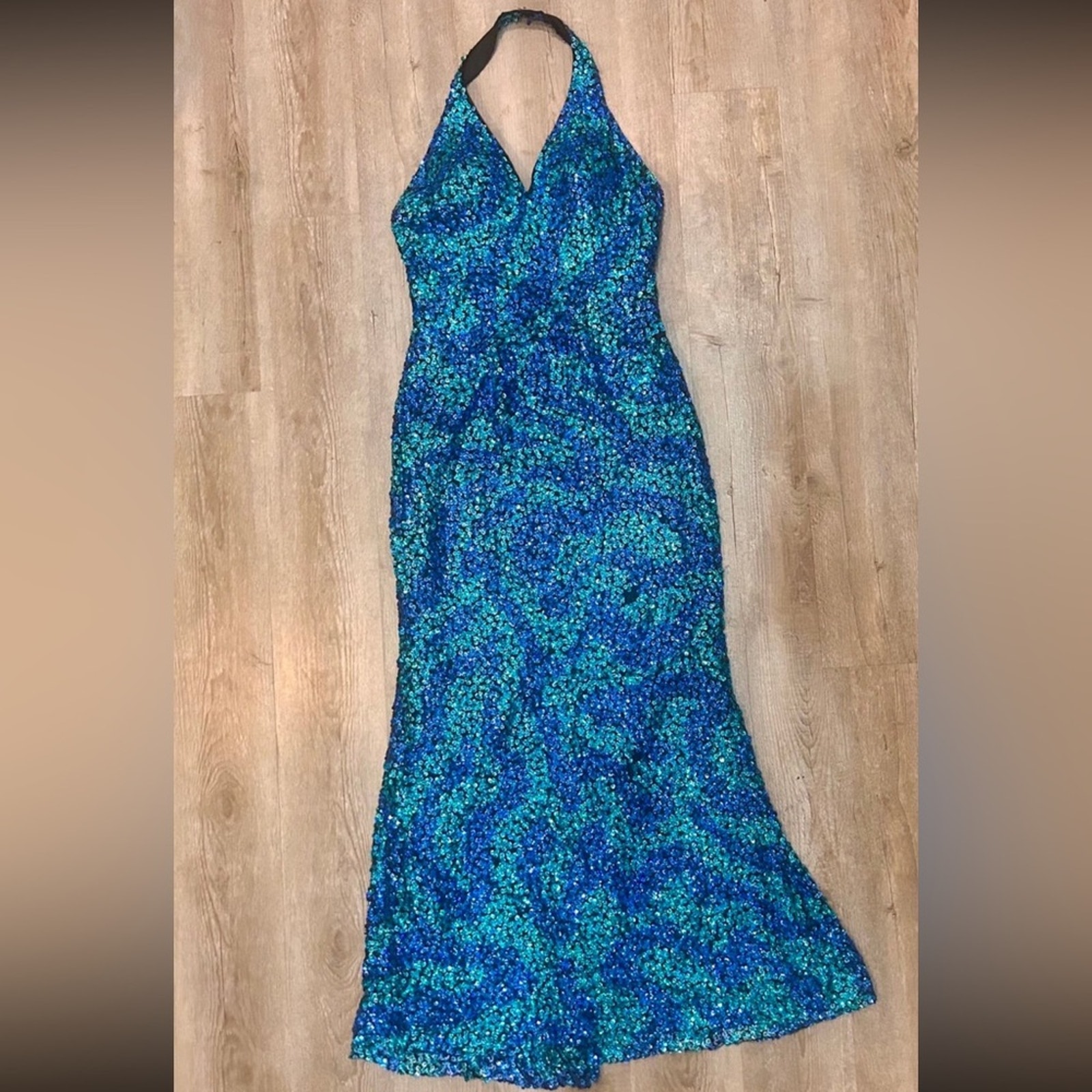 Y2k Mermaidcore Sequin Halter Dress